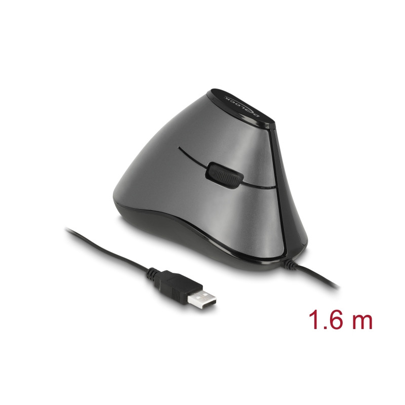 Delock Ergonomische optische 5-Tasten vertikal USB Maus