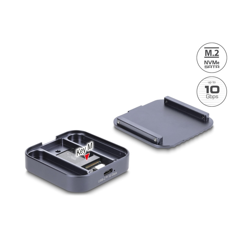Delock Magnetisches Gehäuse USB Type-C™ 10 Gbps für 1 x M.2 NVMe oder SATA SSD