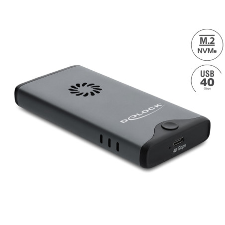Delock USB Type-C™ 40 Gbps Gehäuse für 1 x M.2 NVMe PCIe SSD mit Lüfter - werkzeugfrei