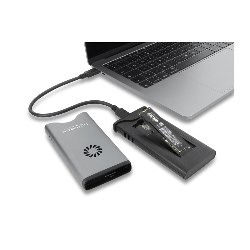 Delock USB Type-C™ 40 Gbps Gehäuse für 1 x M.2 NVMe PCIe SSD mit Lüfter - werkzeugfrei