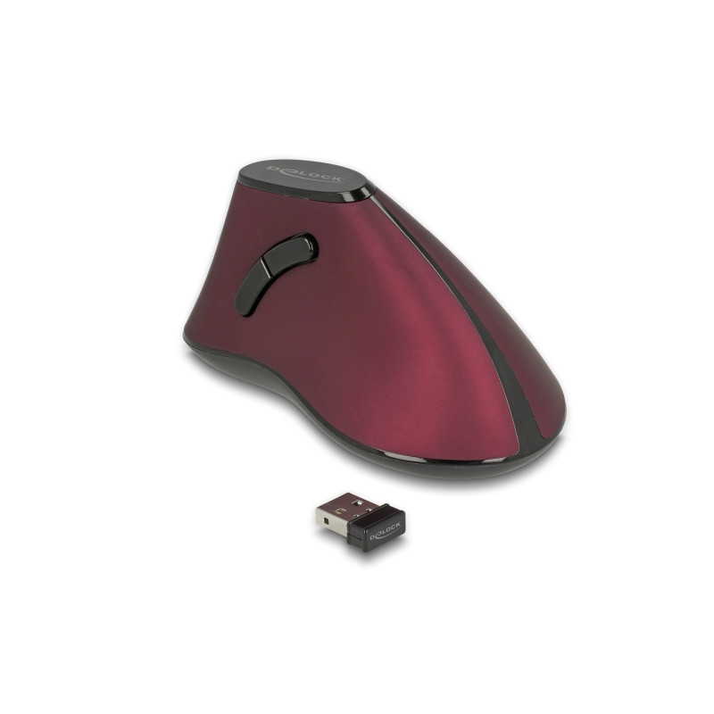 Delock Ergonomische vertikal optische 5-Tasten Maus 2,4 GHz kabellos