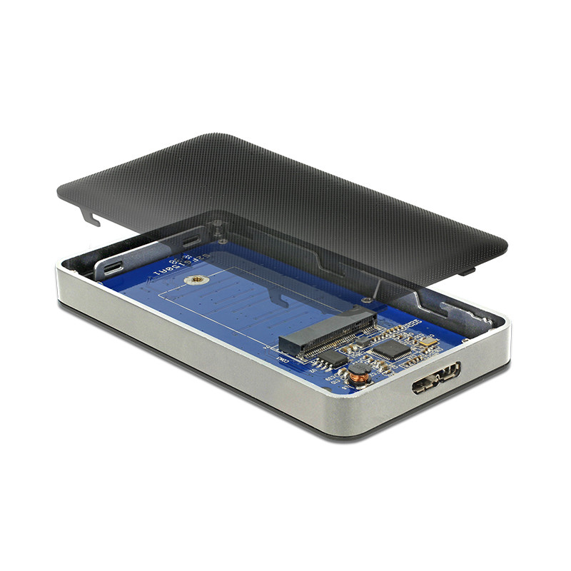 Delock Externes Gehäuse M.2 Key B 42 mm SSD - USB 3.0 Typ Micro-B Buchse mit Verschlüsselungsfunktion