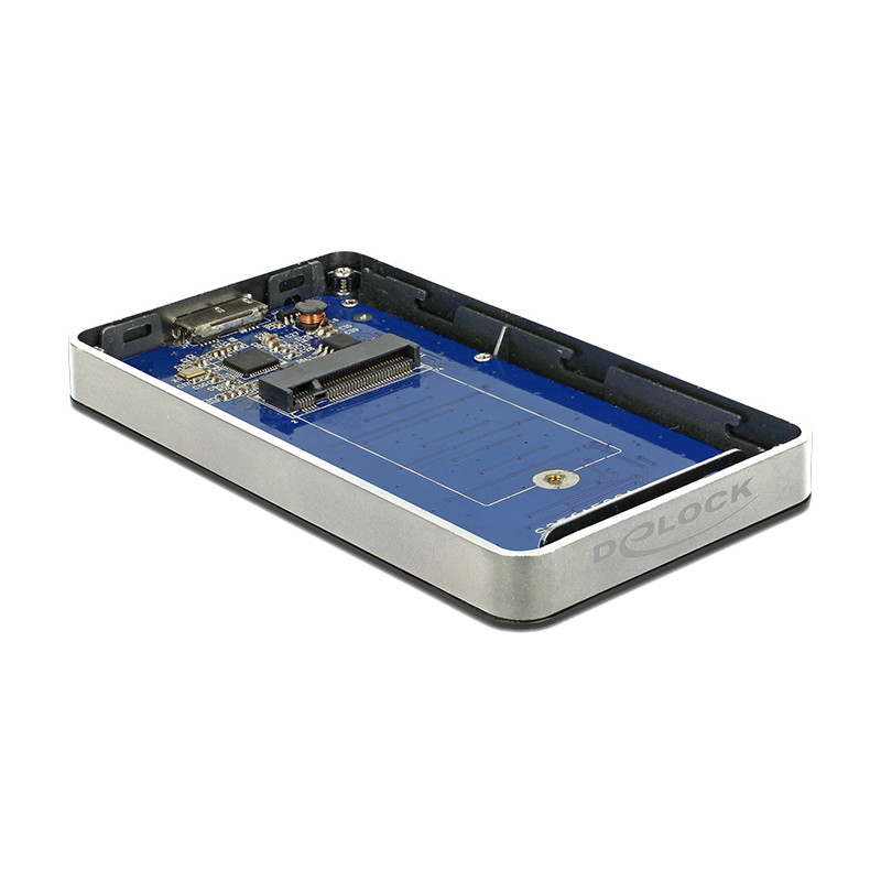 Delock Externes Gehäuse M.2 Key B 42 mm SSD - USB 3.0 Typ Micro-B Buchse mit Verschlüsselungsfunktion