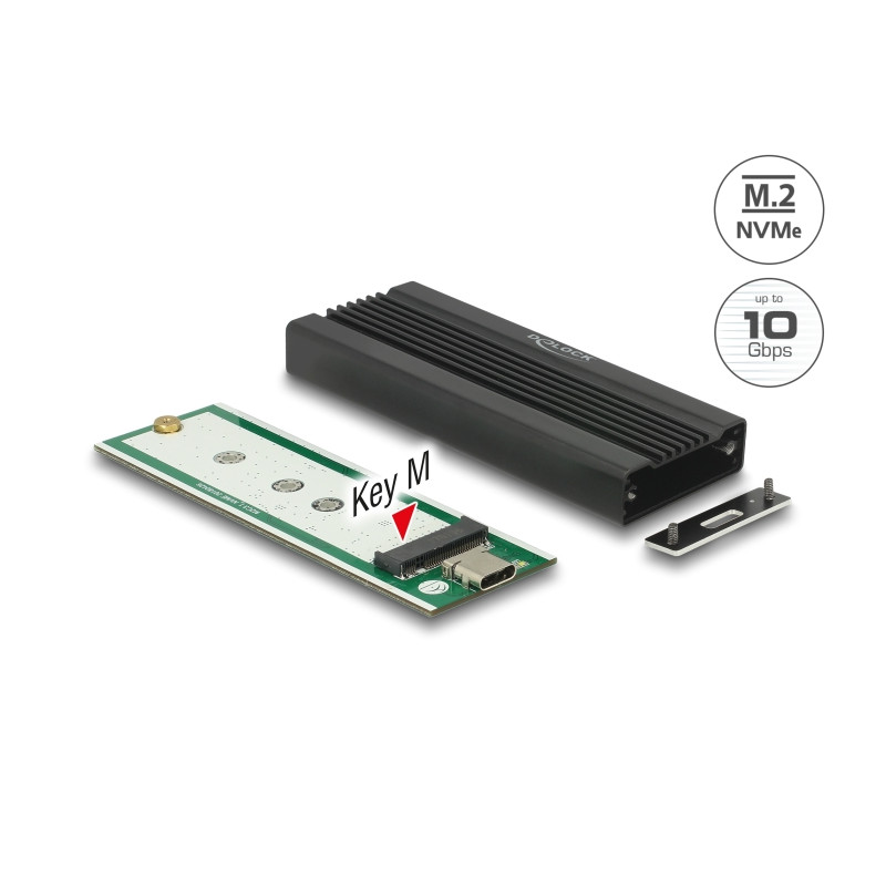 Delock Externes Gehäuse für M.2 NVMe PCIe SSD mit SuperSpeed USB 10 Gbps USB Type-C™ Buchse