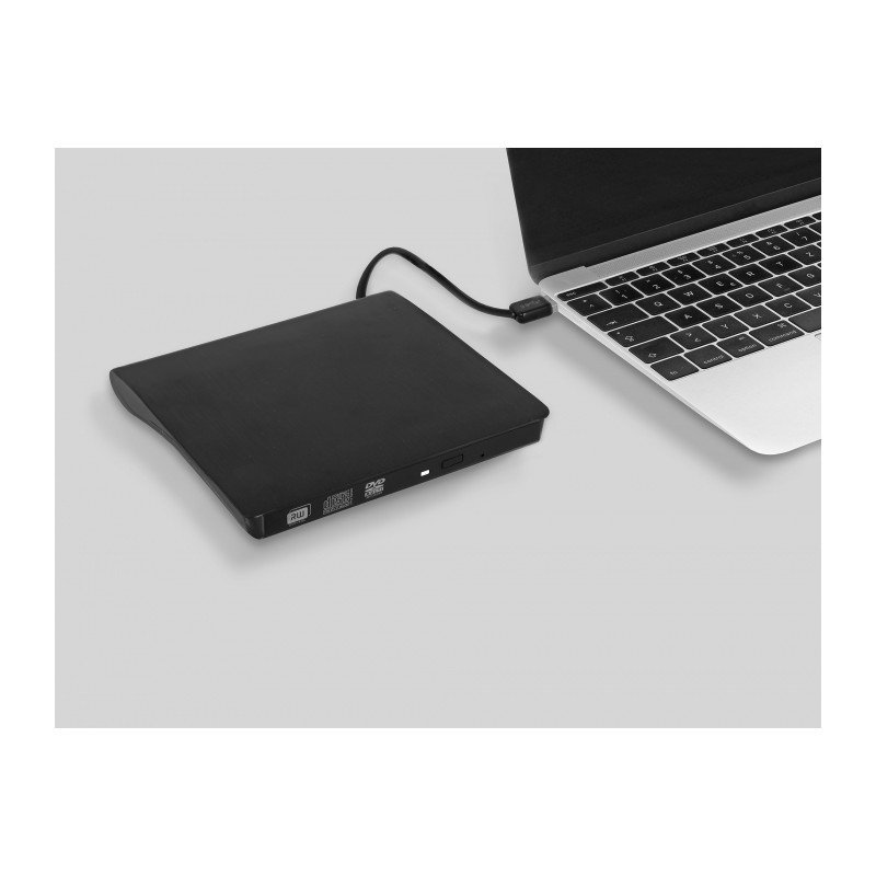 Delock Externes Gehäuse für 5.25″ Ultra Slim SATA Laufwerke 9,5 mm zu USB Typ-A Stecker