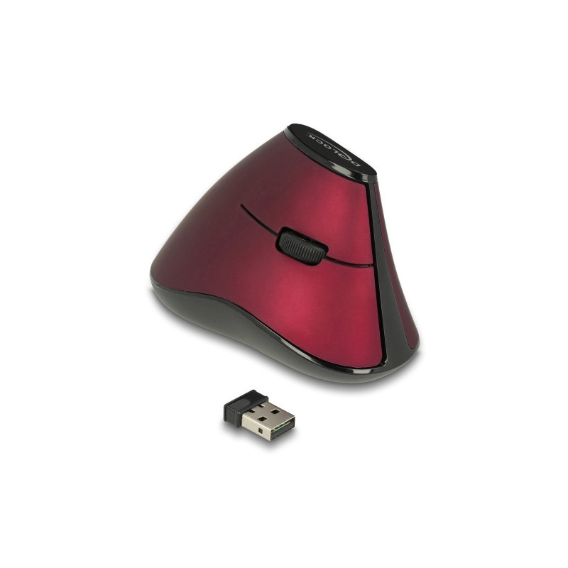 Delock Ergonomische vertikal optische 5-Tasten Maus 2,4 GHz kabellos