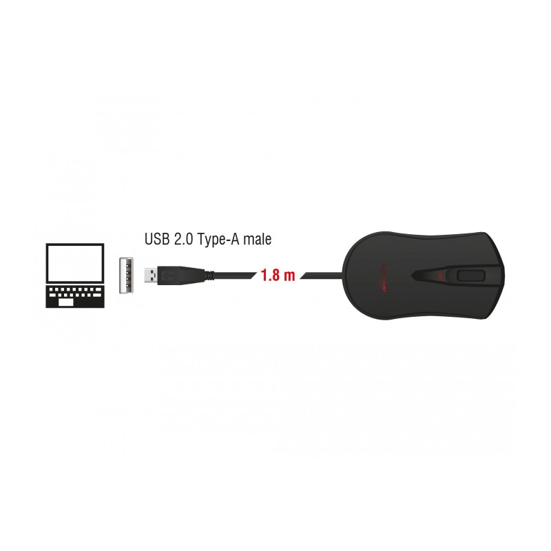 Delock Optische 4-Tasten USB Gaming Maus