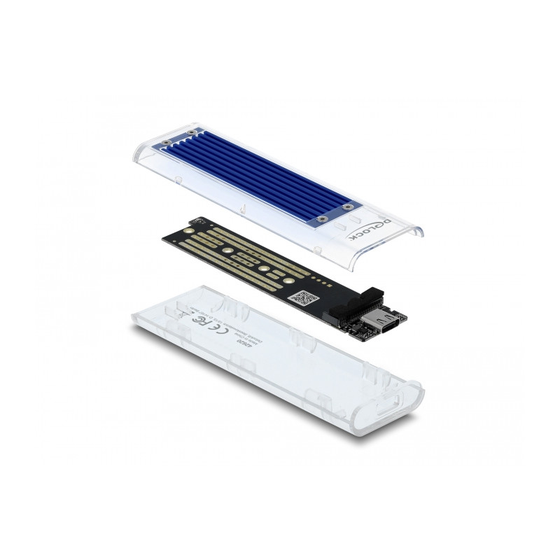 Delock Externes Gehäuse für M.2 NVMe PCIe SSD mit USB Type-C™ Buchse transparent