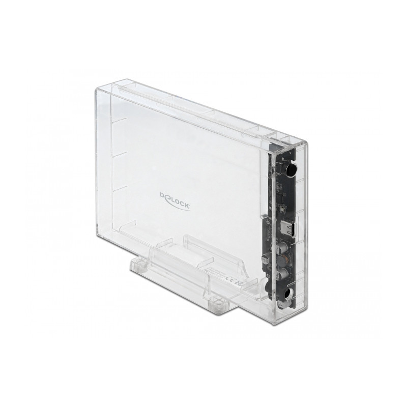 Delock Externes Gehäuse für 3.5″ SATA HDD mit USB Type-C™ Buchse transparent - werkzeugfrei