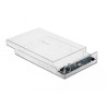 Delock Externes Gehäuse für 3.5″ SATA HDD mit USB Type-C™ Buchse transparent - werkzeugfrei