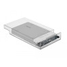 Delock Externes Gehäuse für 3.5″ SATA HDD mit USB Type-C™ Buchse transparent - werkzeugfrei