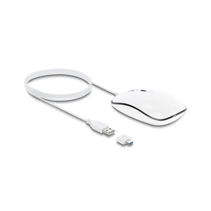 Delock Optische 4-Tasten USB Typ-A + USB Type-C™ Desktop Maus