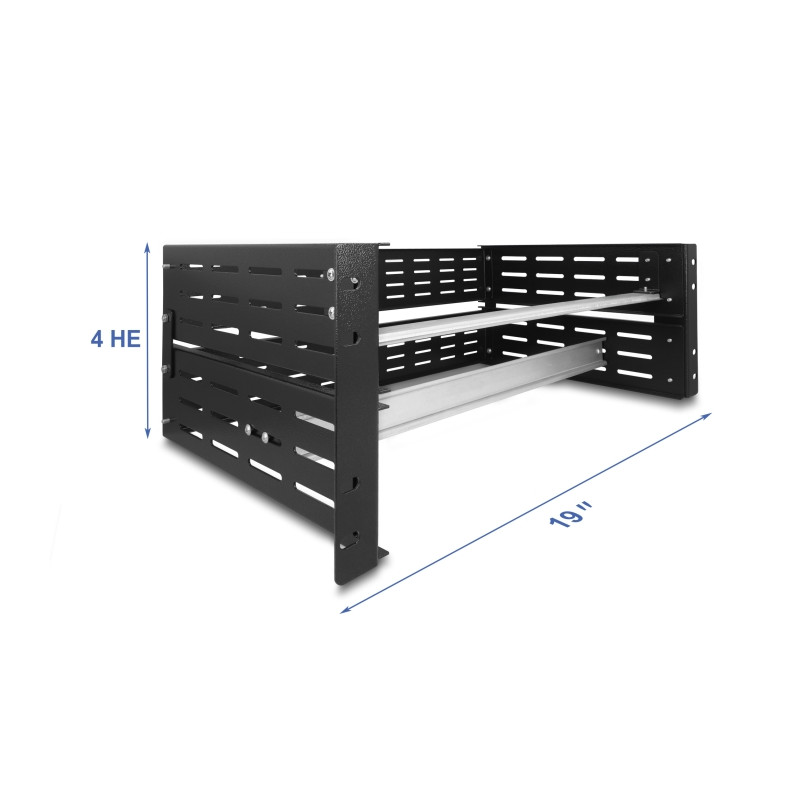 Delock 19″ Hutschienenhalterung 4 HE, schwarz