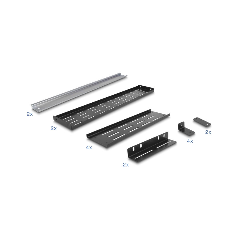 Delock 19″ Hutschienenhalterung 4 HE, schwarz