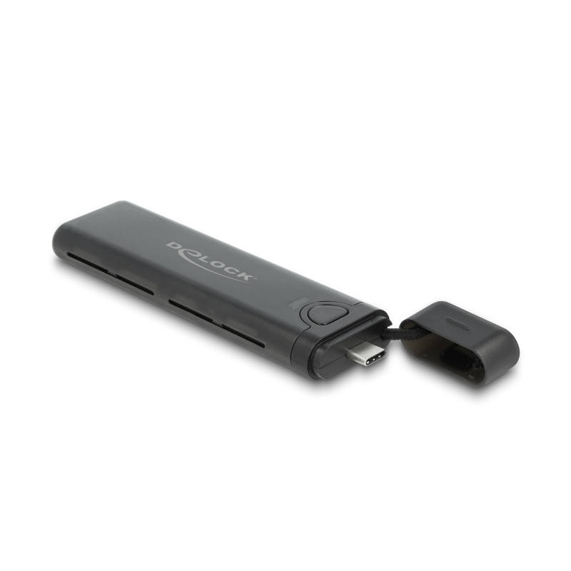 Delock Externes USB Type-C™ Combo Gehäuse für M.2 NVMe PCIe oder SATA SSD - werkzeugfrei