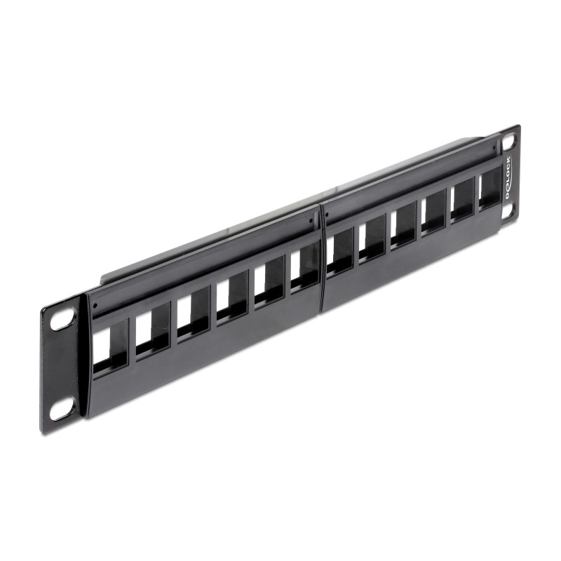 Delock 10″ Keystone Patchpanel 12 Port schwarz