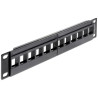 Delock 10″ Keystone Patchpanel 12 Port schwarz