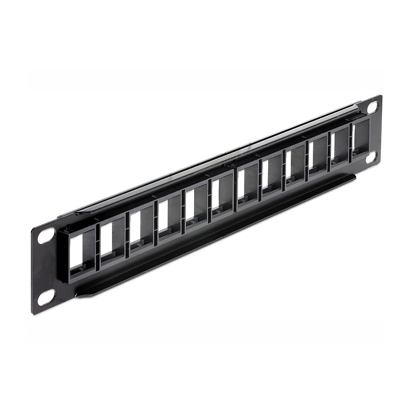 Delock 10″ Keystone Patchpanel 12 Port schwarz