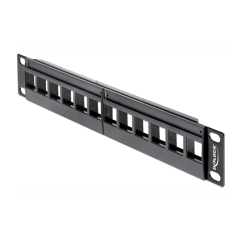 Delock 10″ Keystone Patchpanel 12 Port schwarz