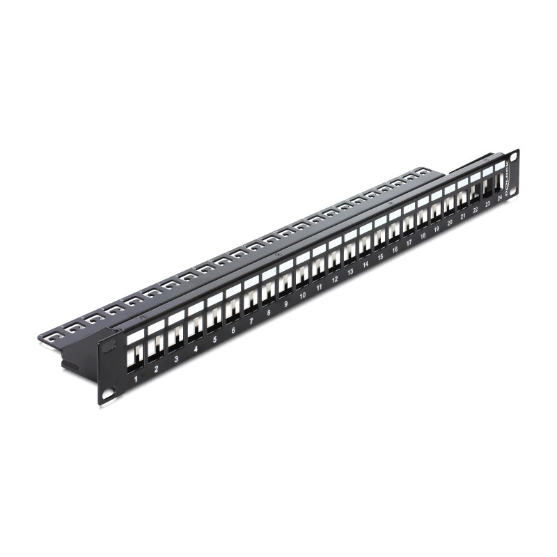 Delock 19″ Keystone Patchpanel 24 Port schwarz