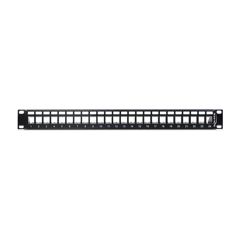 Delock 19″ Keystone Patchpanel 24 Port schwarz