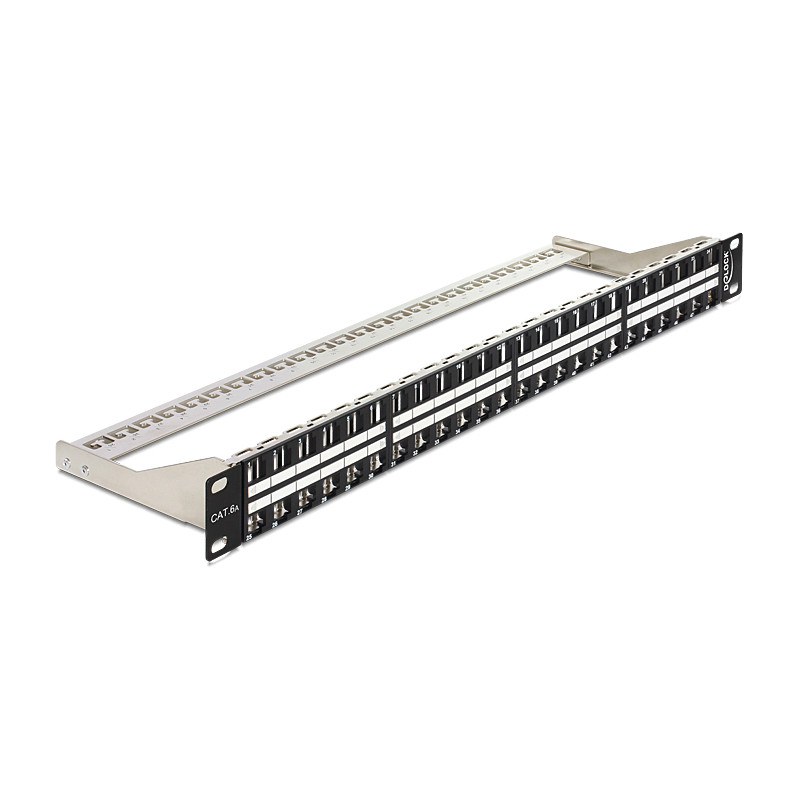 Delock 19″ Keystone Patchpanel 48 Port 1 HE schwarz