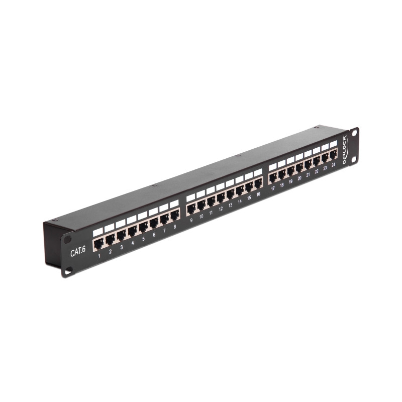 Delock 19″ Kupplungs-Patchpanel 24 Port Cat.6