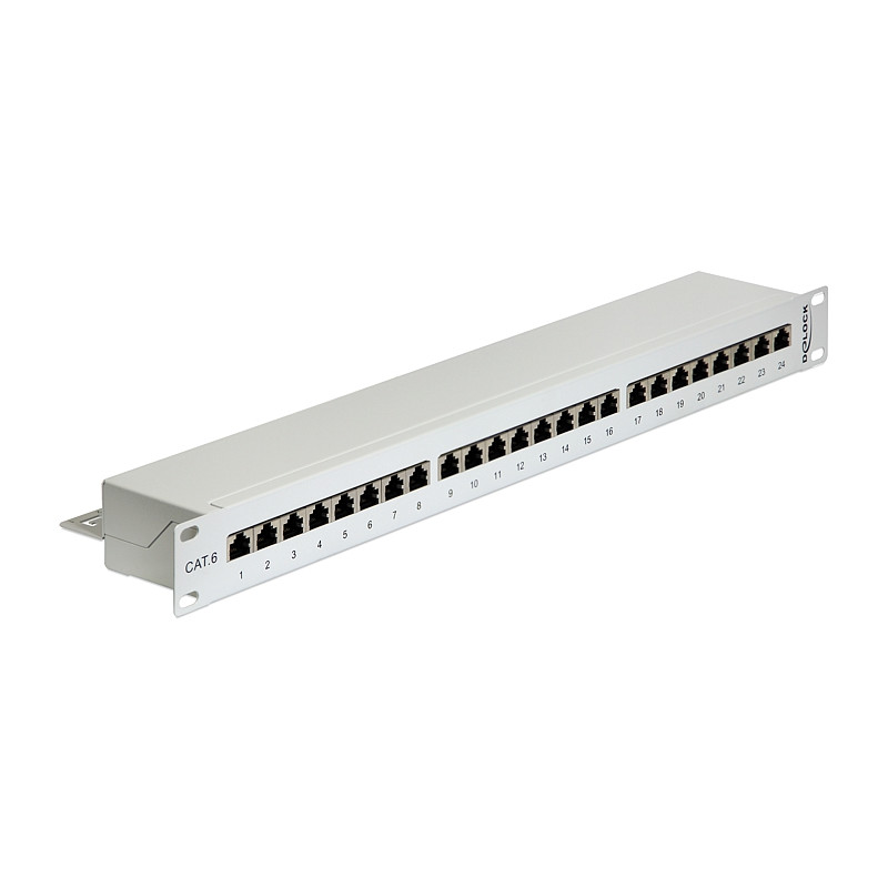 Delock 19″ Patchpanel 24 Port Cat.6 grau