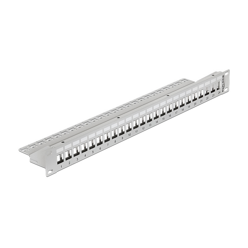Delock 19″ Keystone Patchpanel 24 Port grau