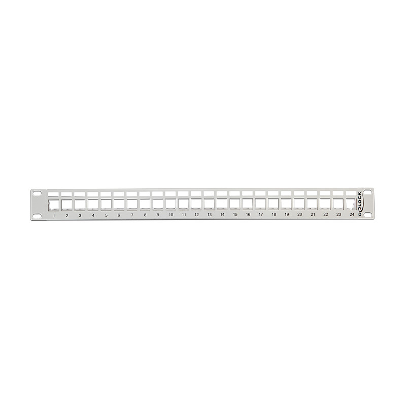 Delock 19″ Keystone Patchpanel 24 Port grau