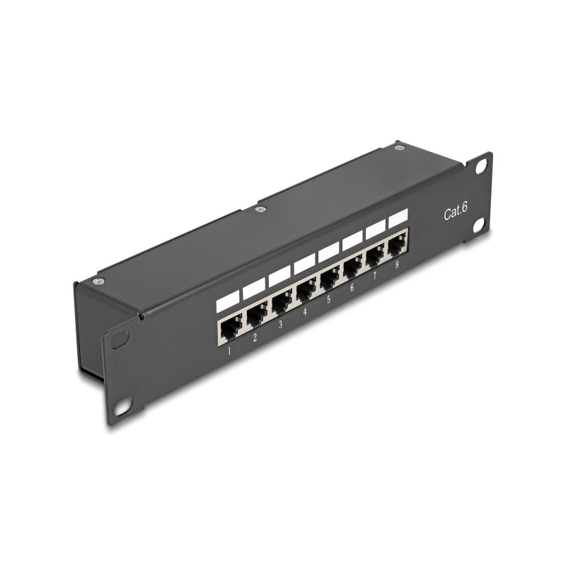 Delock 10″ Kupplungs-Patchpanel 8 Port Cat.6
