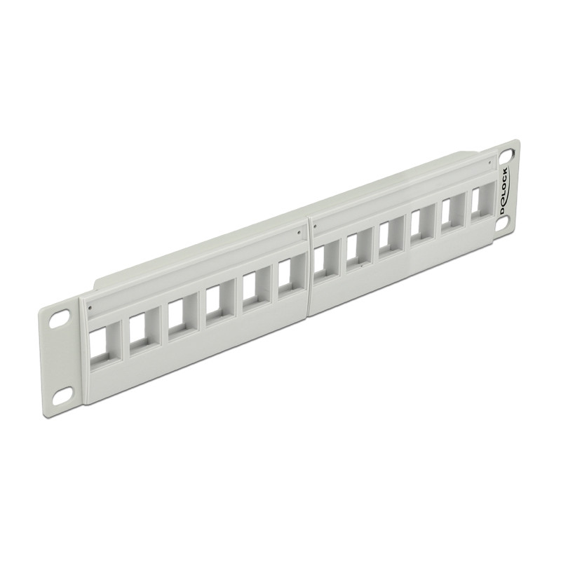 Delock 10″ Keystone Patchpanel 12 Port grau