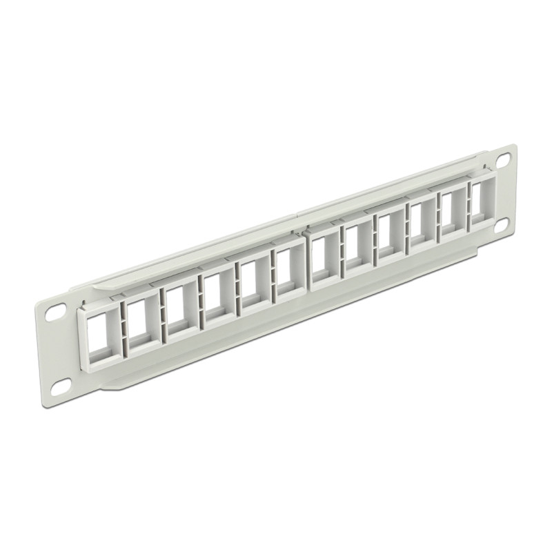 Delock 10″ Keystone Patchpanel 12 Port grau