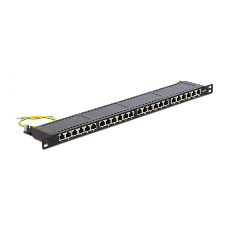 Delock 19″ Patchpanel 24 Port Cat.6 0,5 HE schwarz