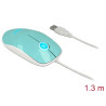 Delock Optische 3-Tasten LED Maus USB Typ-A türkis