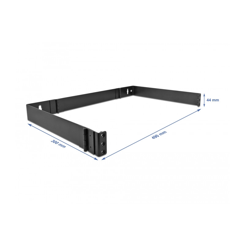 Delock 19″ Wandhalterung 1 HE faltbar schwarz