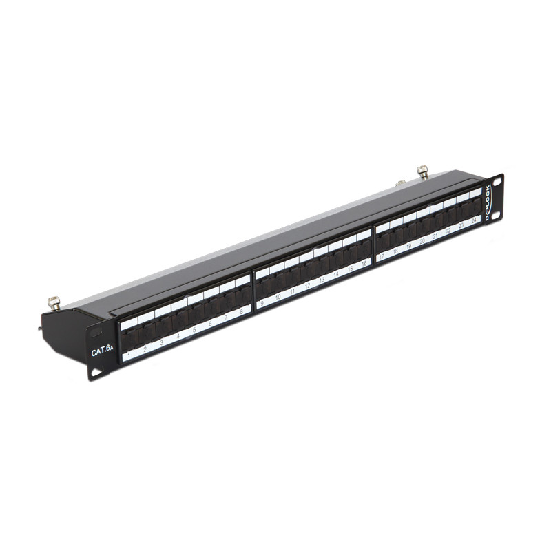 Delock 19″ Patchpanel 24 Port Cat.6A schwarz