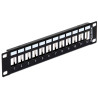 Delock 10″ Keystone Patchpanel 12 Port Metall schwarz