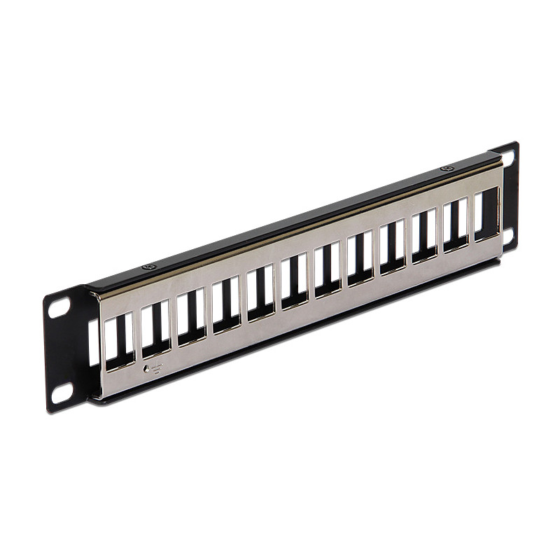 Delock 10″ Keystone Patchpanel 12 Port Metall schwarz