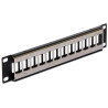 Delock 10″ Keystone Patchpanel 12 Port Metall schwarz