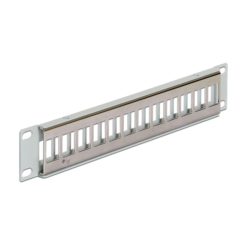 Delock 10″ Keystone Patchpanel 12 Port Metall grau