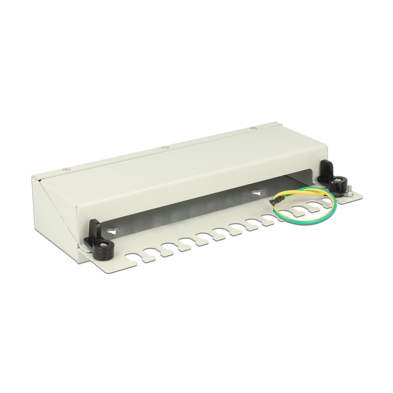 Delock Keystone Desktop Patchpanel 12 Port grau