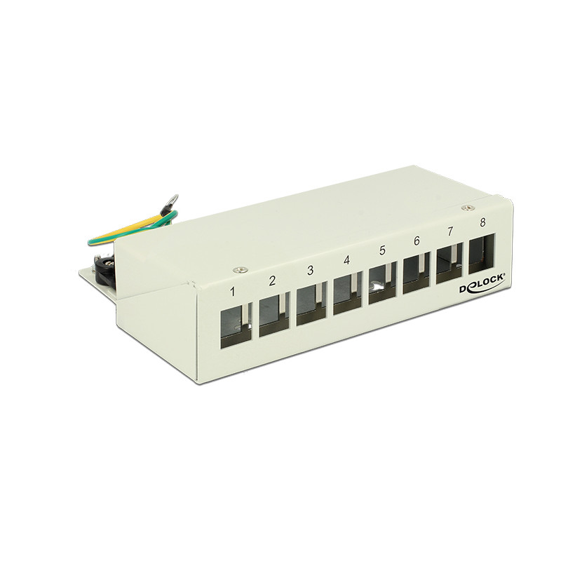 Delock Keystone Desktop Patchpanel 8 Port grau