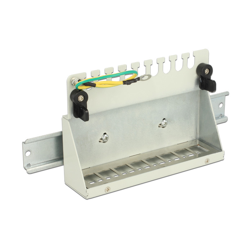 Delock Keystone Desktop Patchpanel 8 Port grau