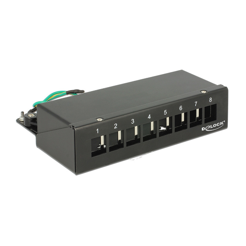 Delock Keystone Desktop Patchpanel 8 Port schwarz