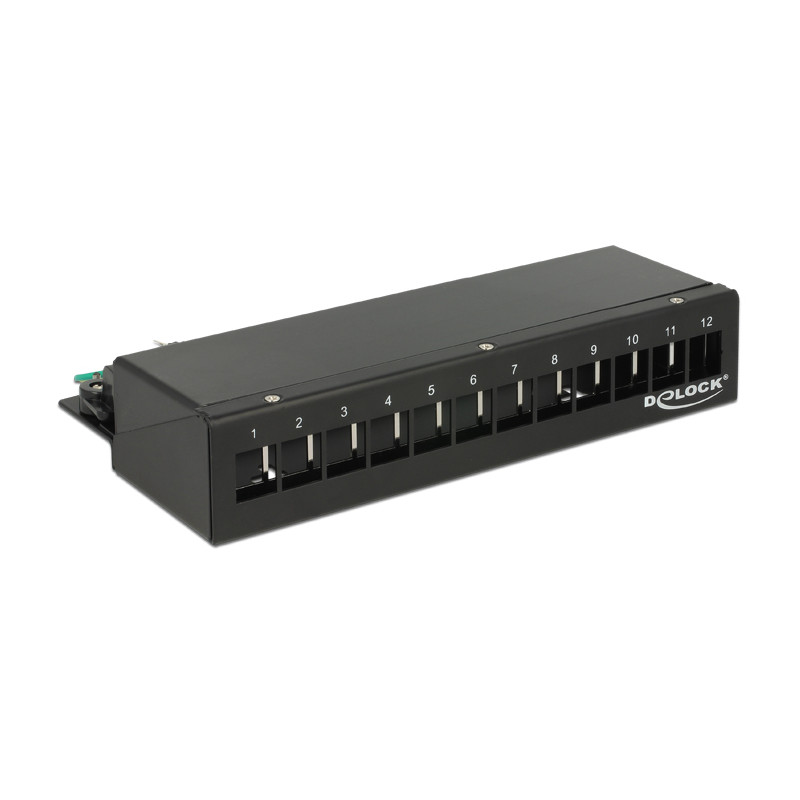 Delock Keystone Desktop Patchpanel 12 Port schwarz