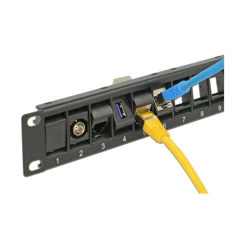 Delock 19″ Keystone Patchpanel 24 Port drehbar schwarz