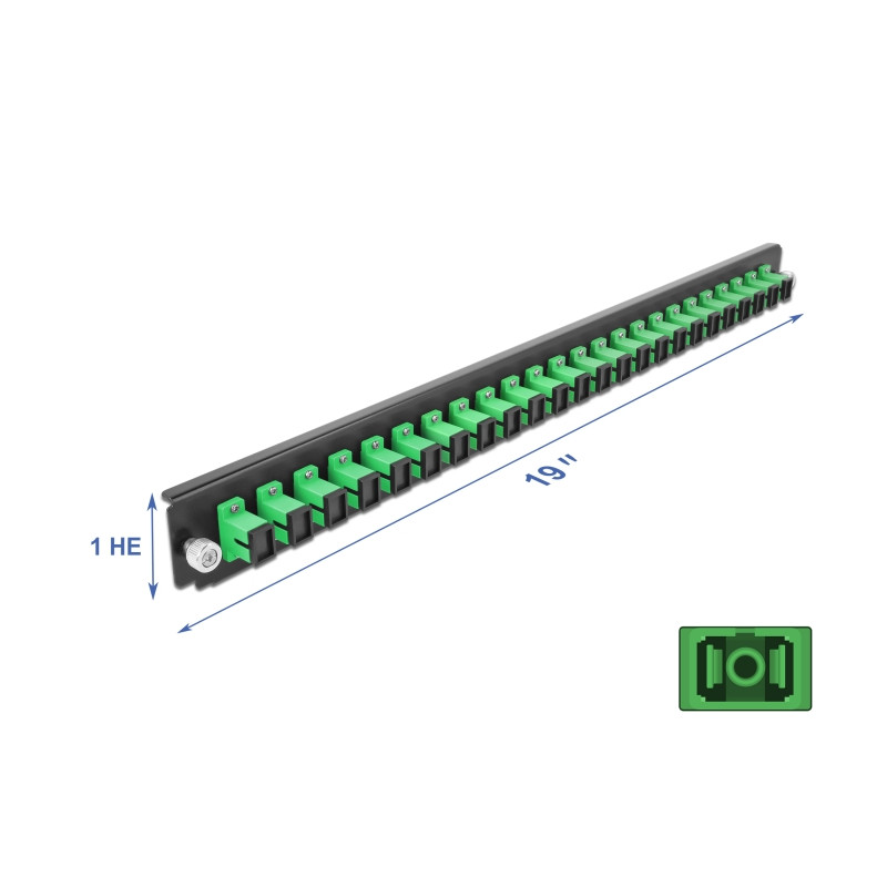 Delock 19″ LWL Spleißbox Frontblende 24 Port SC Simplex grün