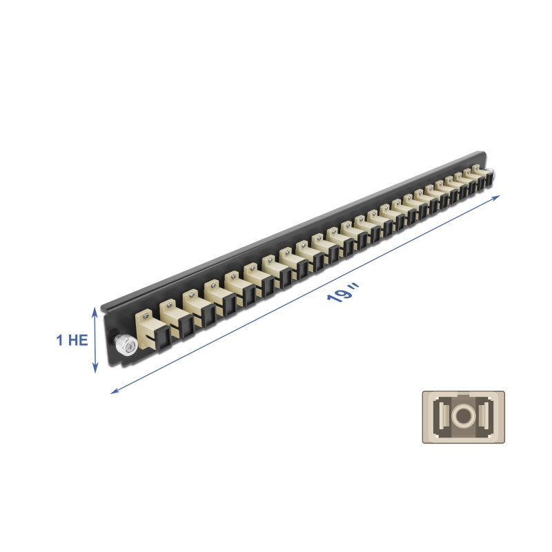 Delock 19″ LWL Spleißbox Frontblende 24 Port SC Simplex beige