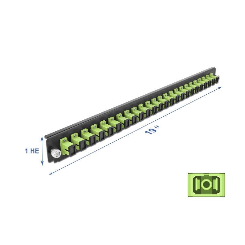 Delock 19″ LWL Spleißbox Frontblende 24 Port SC Simplex lindgrün